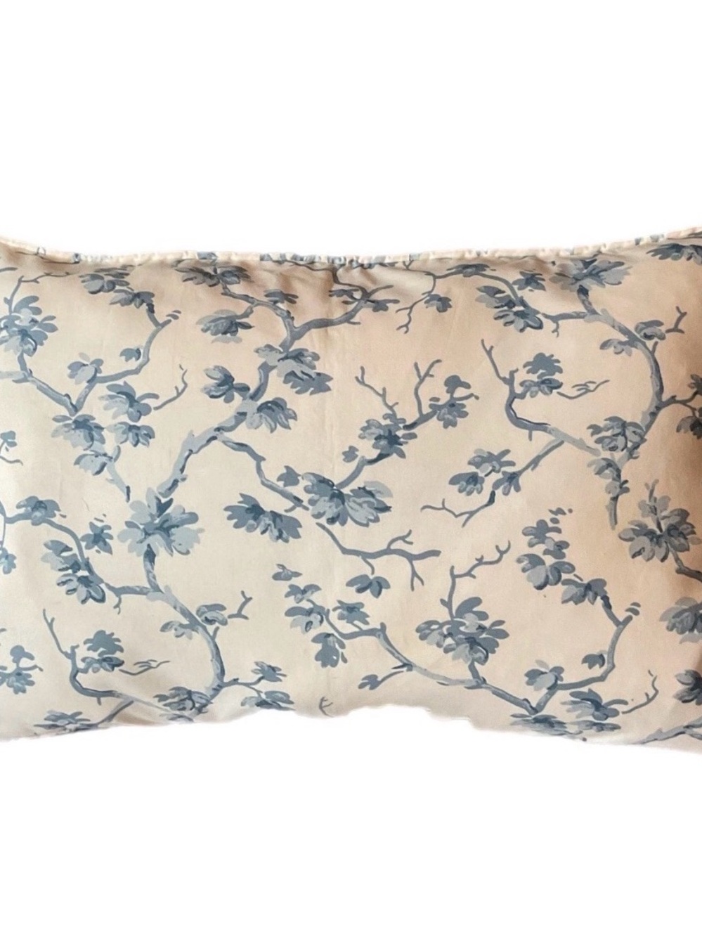 Blue Floral Branch Decorative Pillow